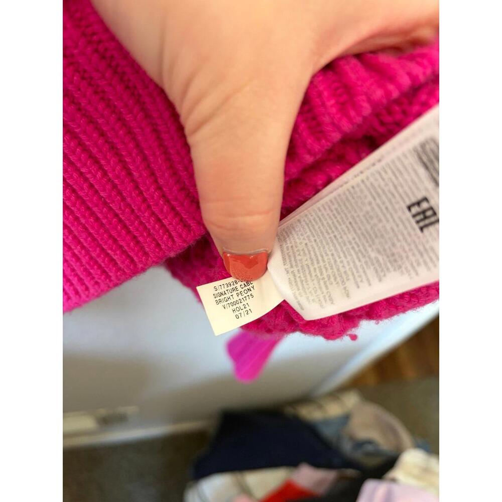 Banana Republic 100% Cashmere cable knit pink mockneck sweater size S. GUC - Picture 4 of 7